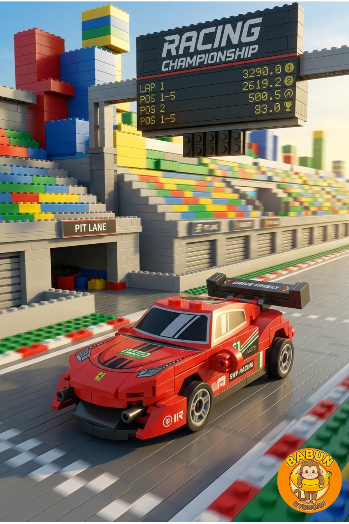 SPEED Bricks Mini Lego Araba Yapı Blok Seti - Çek-Bırak Spor Araba