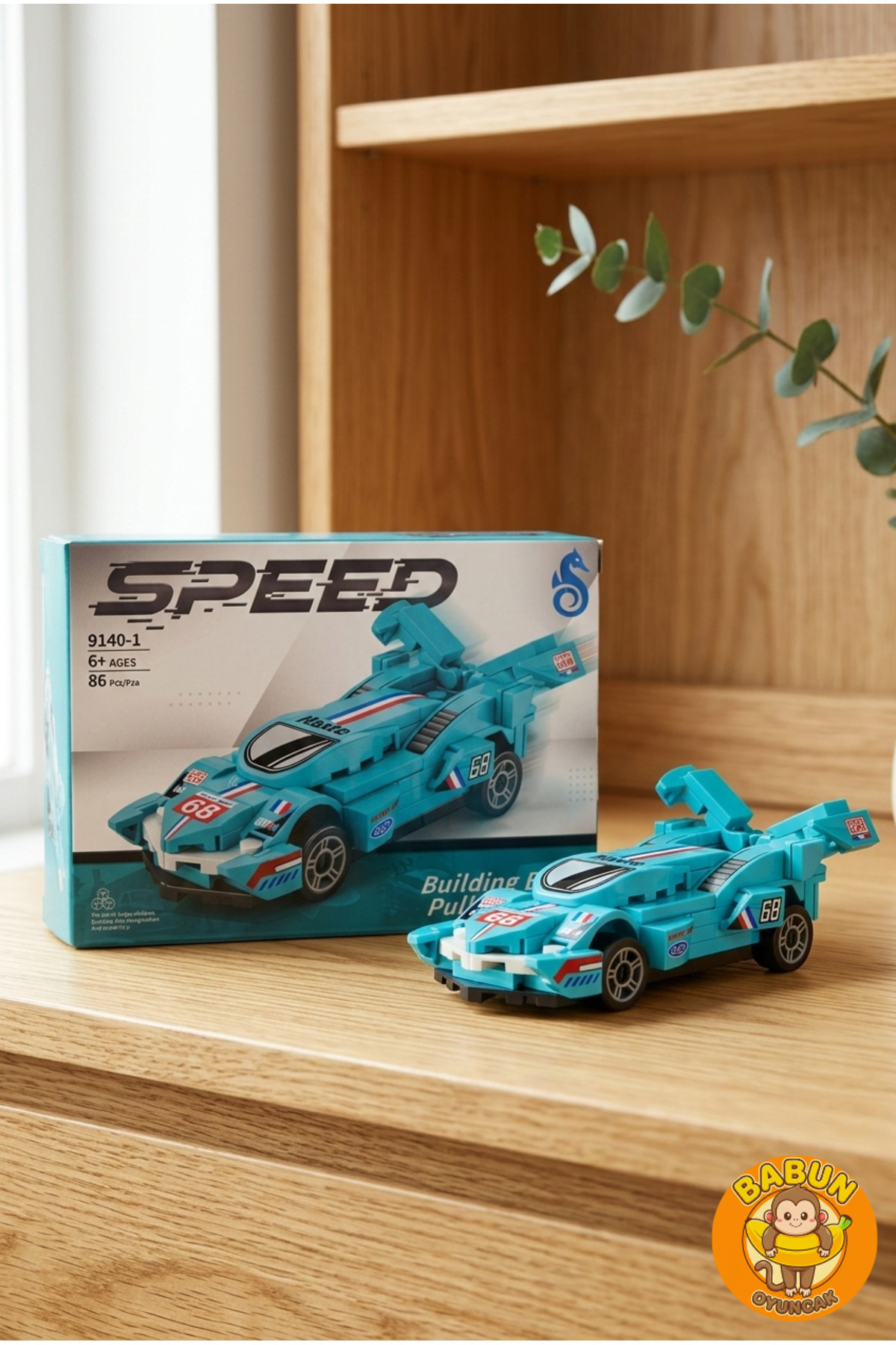 SPEED Bricks Mini Lego Araba Yapı Blok Seti - Çek-Bırak Spor Araba Yapım Seti -Speed Turkuaz (86 Parça) fotoğrafı 4 (önizleme)