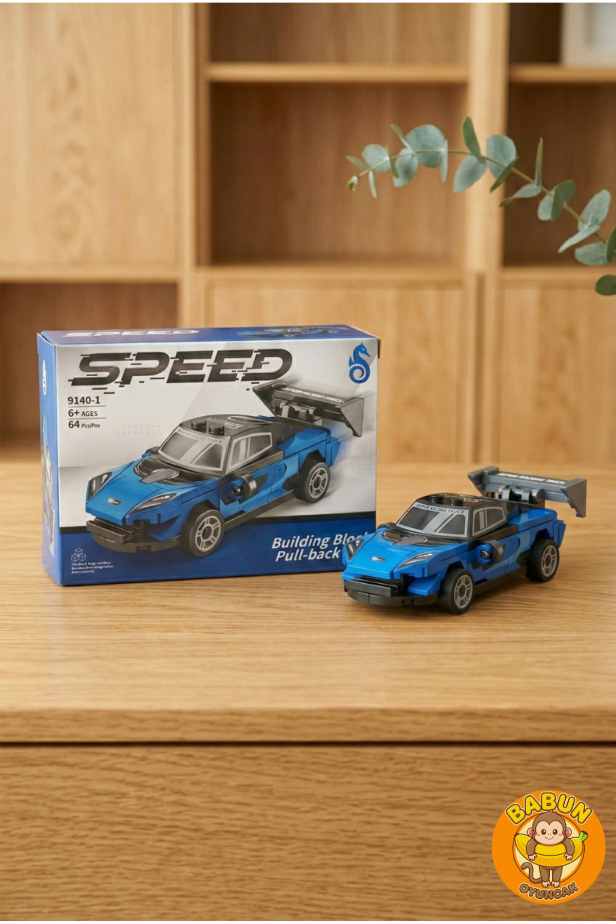 SPEED Bricks Mini Lego Araba Yapı Blok Seti - Çek-Bırak Spor Araba Yapım Seti -Speed Lacivert (64 Parça) fotoğrafı 4 (önizleme)