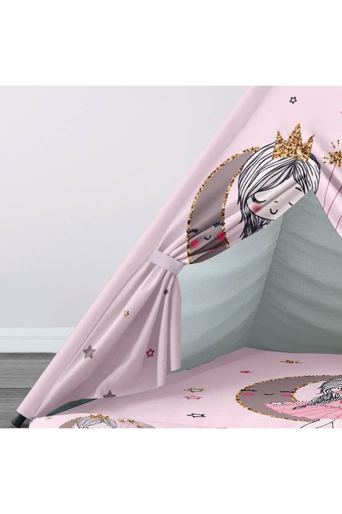 instababyrooms Çocuk Oyun Çadırı Peri kız ve ay Dijital Baskılı fotoğrafı 2 (önizleme)