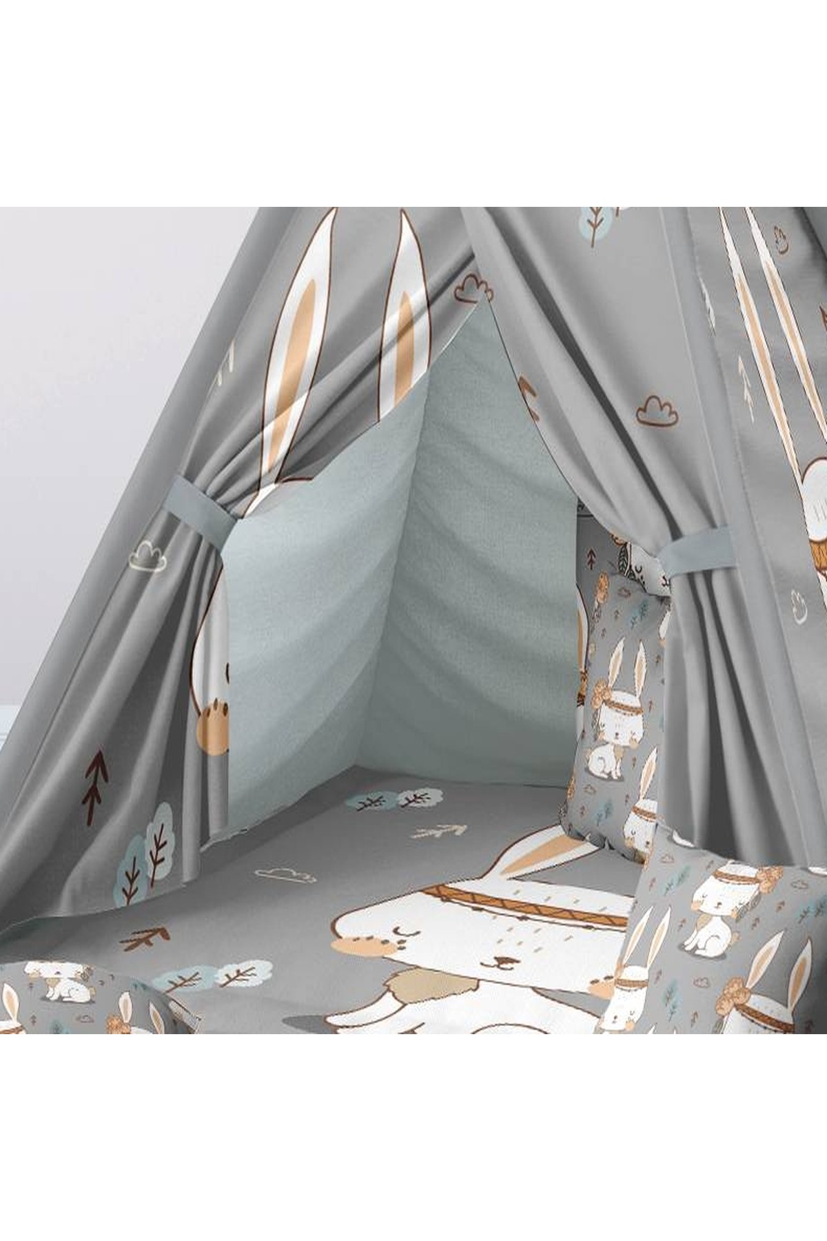 instababyrooms Çocuk Oyun Çadırı Orman Hayvanları/Tavşan Dijital Baskılı fotoğrafı 3 (önizleme)