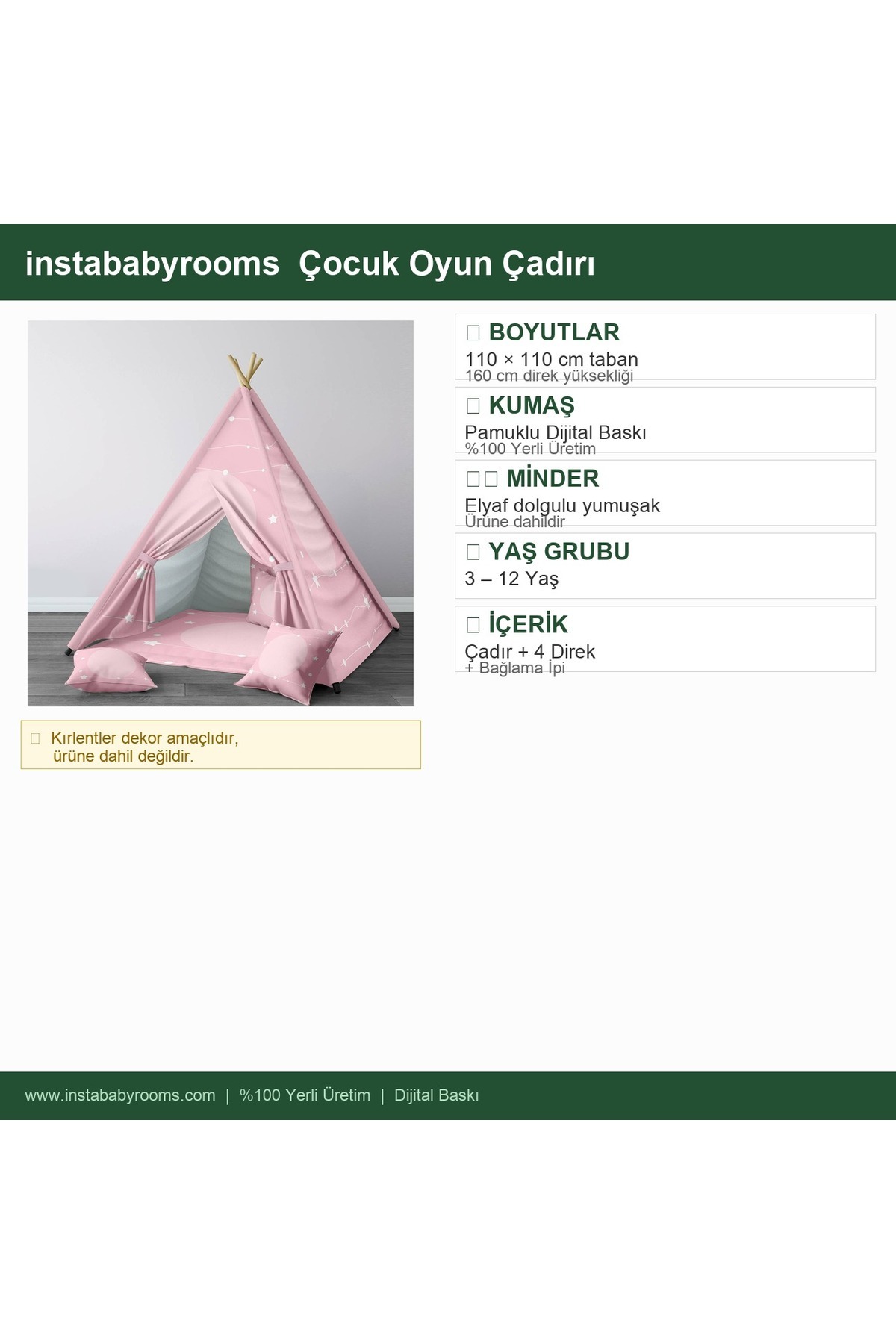 instababyrooms Çocuk Oyun Çadırı Uzay Dijital Baskılı fotoğrafı 4 (önizleme)