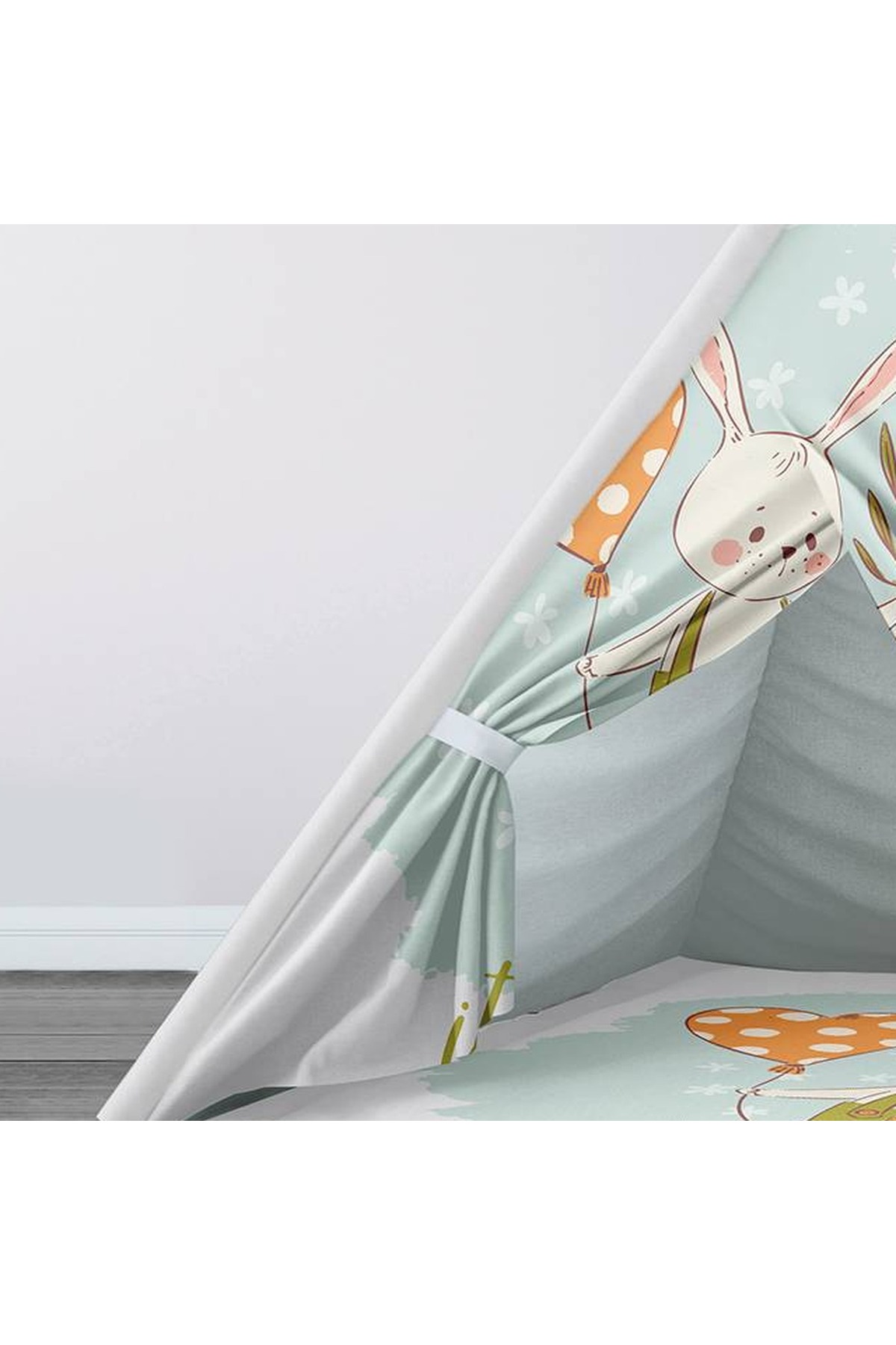 instababyrooms Çocuk Oyun Çadırı Tavşan Dijital Baskılı fotoğrafı 2 (önizleme)