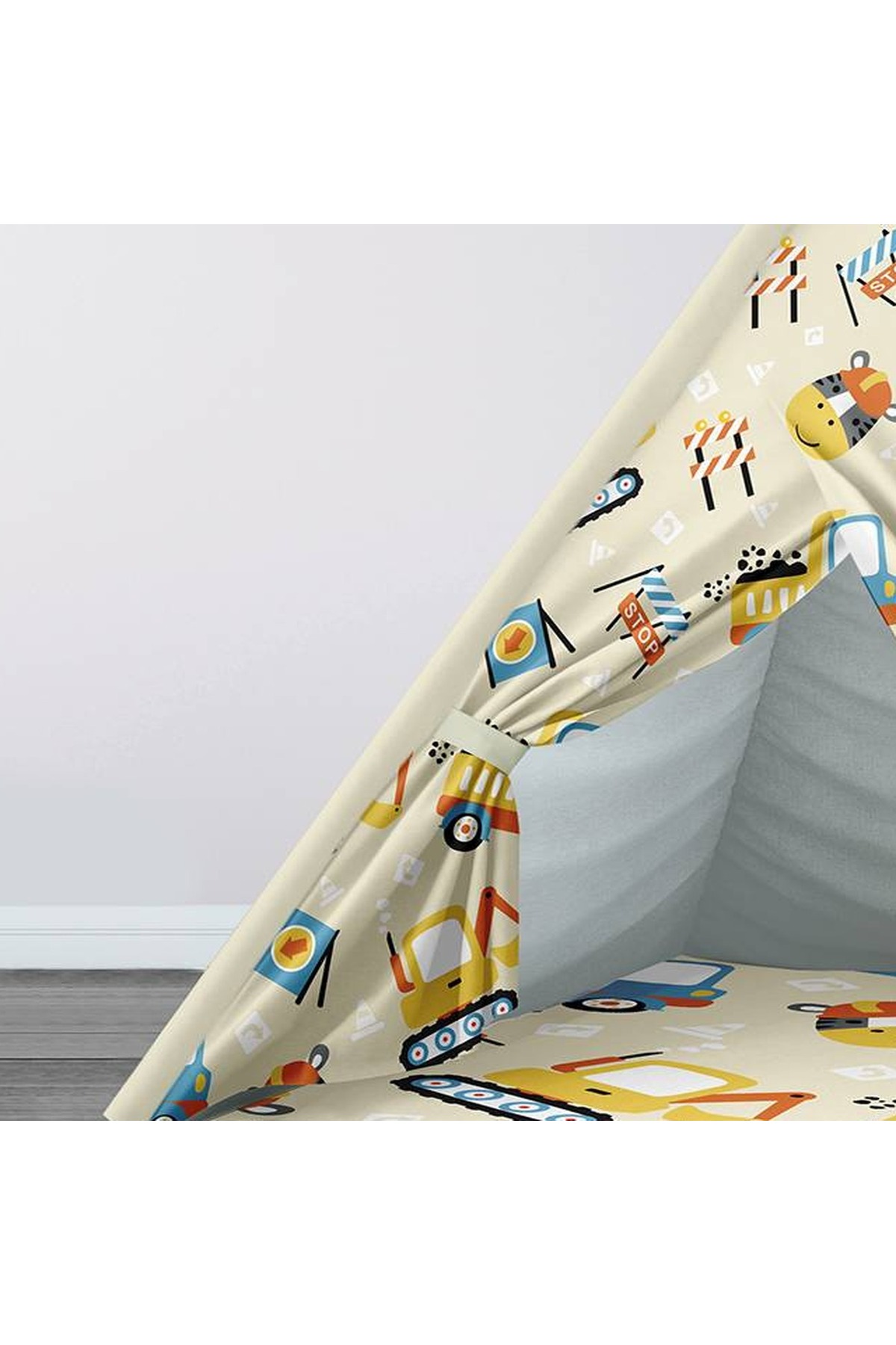 instababyrooms Çocuk Oyun Çadırı İş Makineleri Dijital Baskılı fotoğrafı 2 (önizleme)