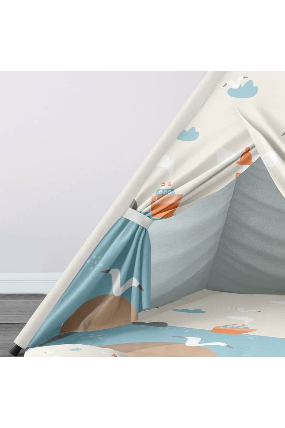 instababyrooms Çocuk Oyun Çadırı Denizcilik / Deniz kenarı Dijital Baskılı fotoğrafı 2 (önizleme)