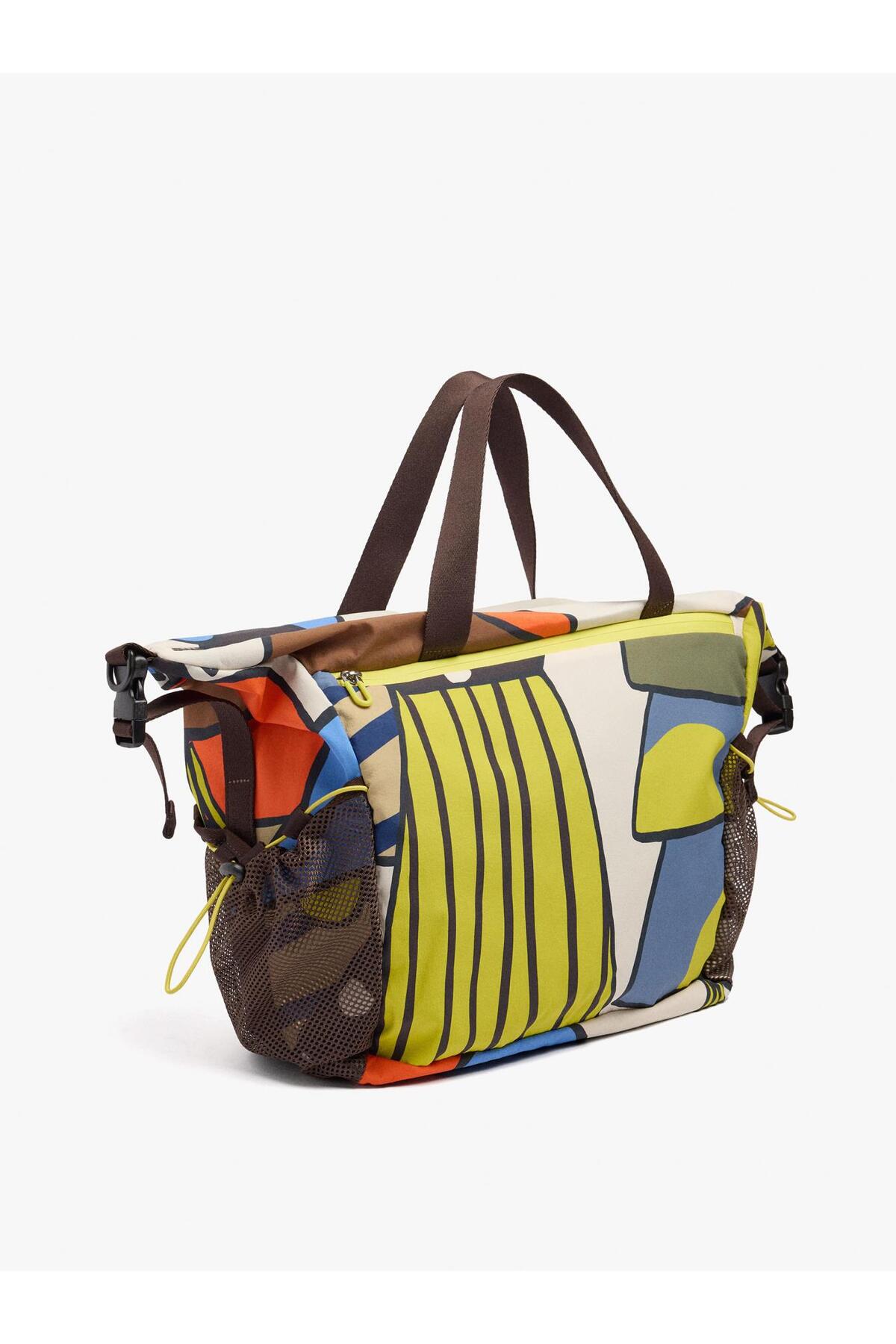 Parfois  Desenli Teknik Kumaş Spor Çantası ve Seyahat Çantası - Görsel 4