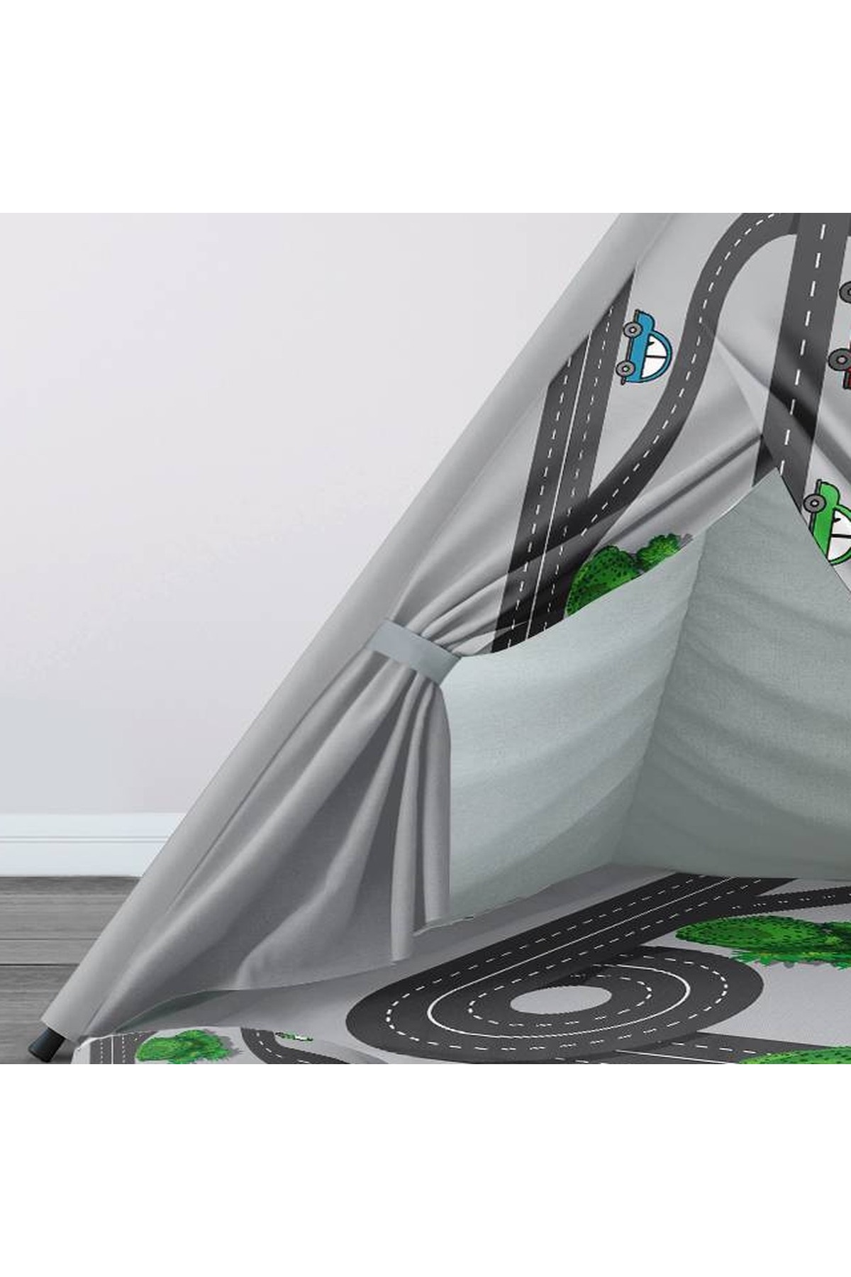 instababyrooms Çocuk Oyun Çadırı Yollar ve Arabalar Dijital Baskılı fotoğrafı 2 (önizleme)