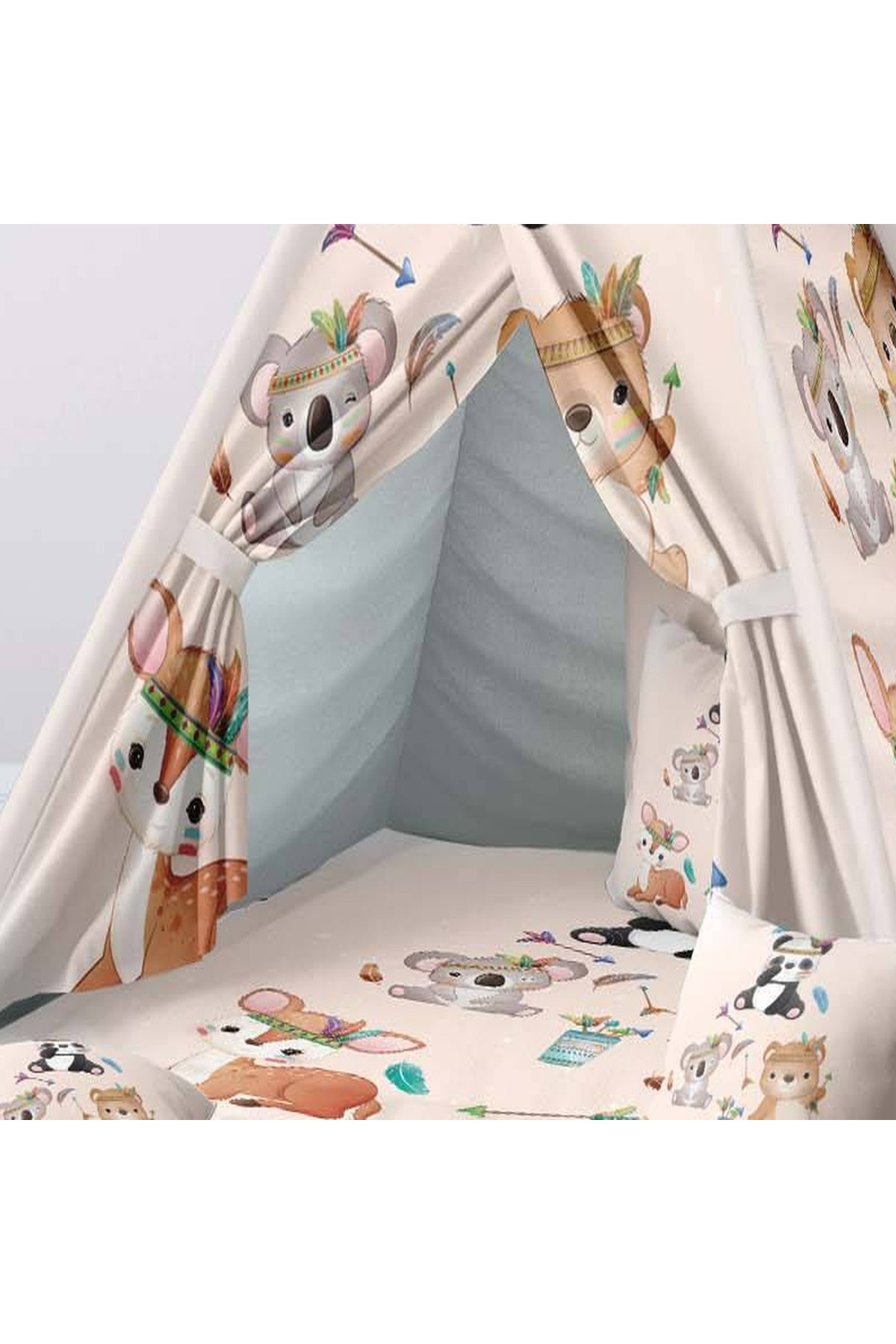 instababyrooms Çocuk Oyun Çadırı Boho Temalı Hayvanlar Dijital Baskılı fotoğrafı 3 (önizleme)