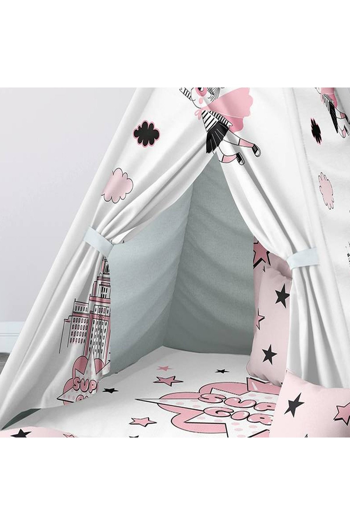 instababyrooms Çocuk Oyun Çadırı Süper Kız Dijital Baskılı fotoğrafı 3 (önizleme)