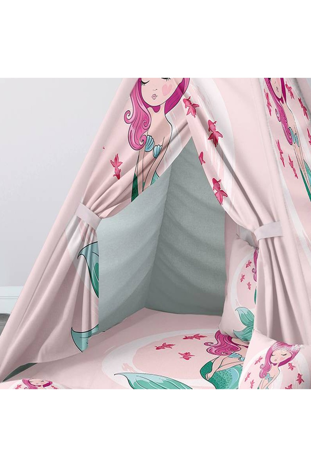instababyrooms Çocuk Oyun Çadırı Deniz Kızı Dijital Baskılı fotoğrafı 3 (önizleme)
