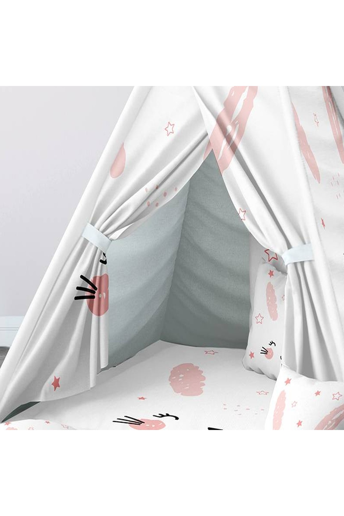 instababyrooms Çocuk Oyun Çadırı Tavşan Dijital Baskılı fotoğrafı 3 (önizleme)