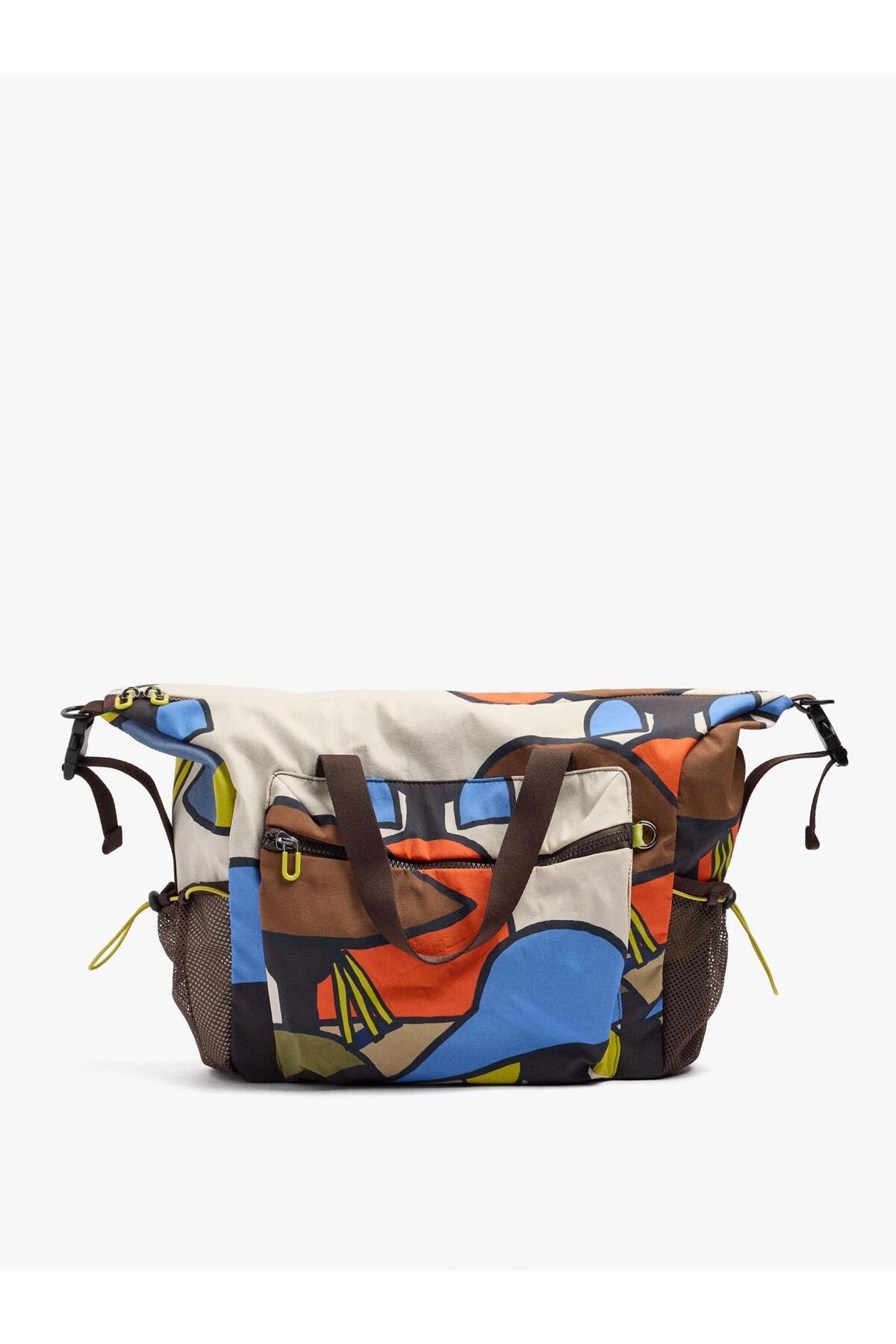 Parfois  Desenli Teknik Kumaş Spor Çantası ve Seyahat Çantası - Görsel 3