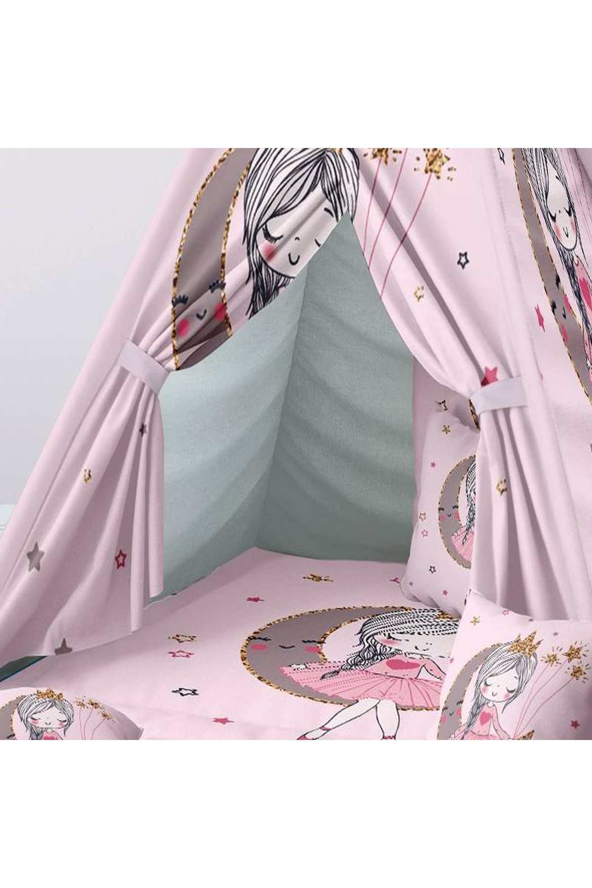 instababyrooms Çocuk Oyun Çadırı Peri kız ve ay Dijital Baskılı fotoğrafı 3 (önizleme)