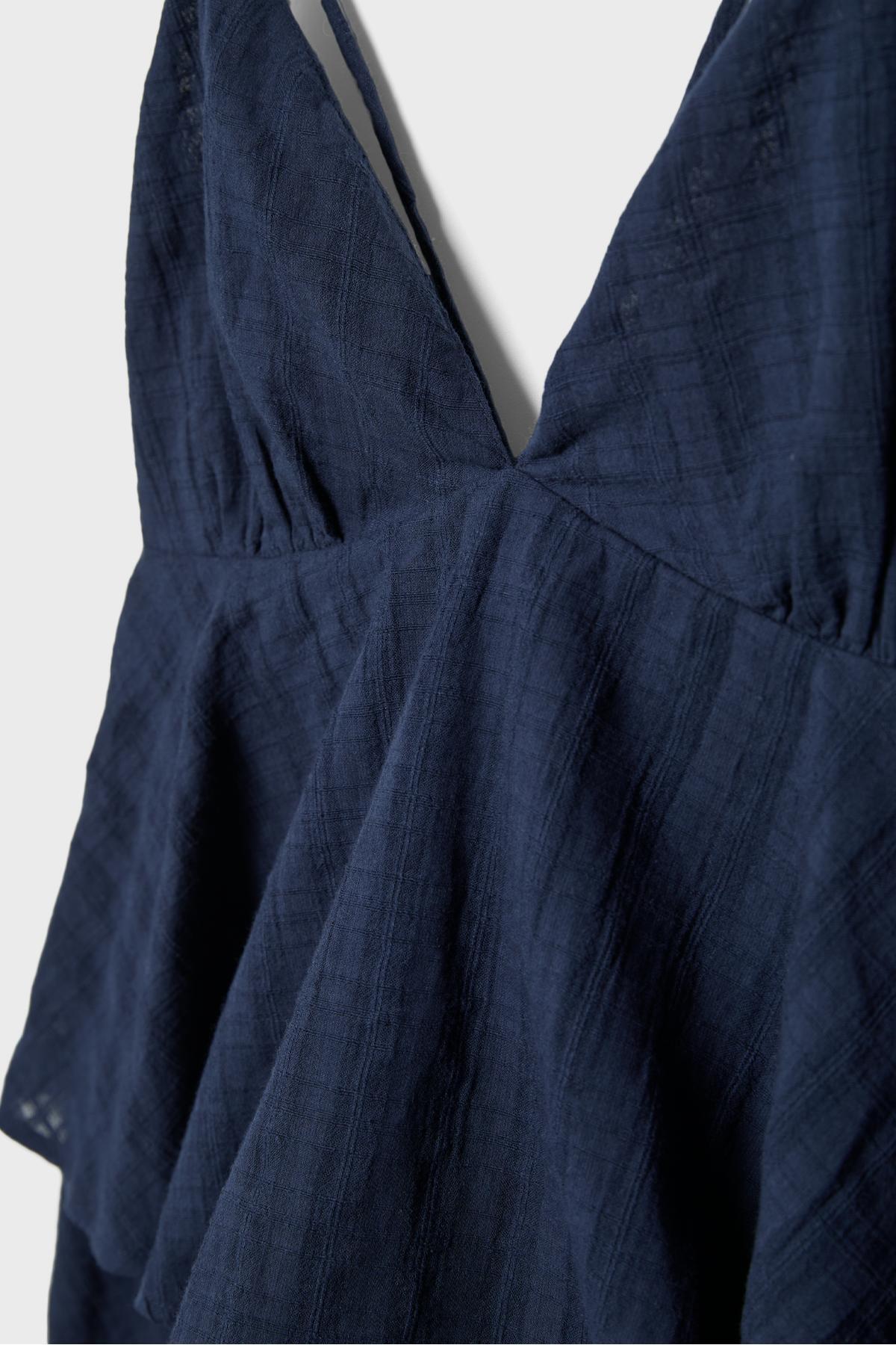 Stradivarius  Askılı fırfırlı kısa elbise - Görsel 8