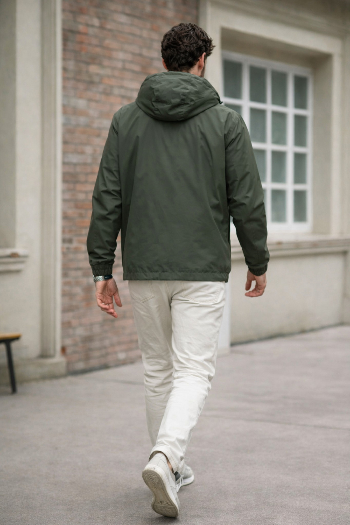 DAMGA JEANS  Erkek Trend Haki Fermuarlı Yağmurluk - Görsel 6