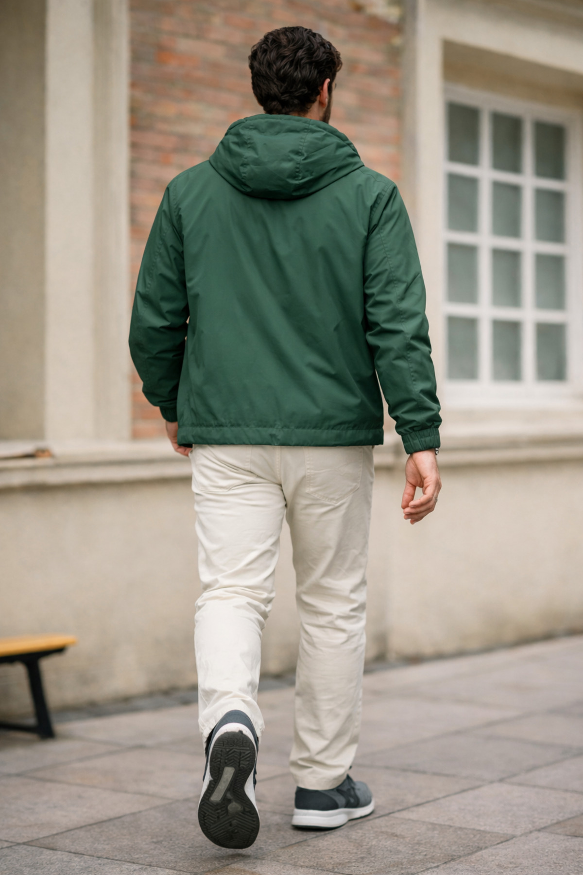 DAMGA JEANS Erkek Trend Yeşil Fermuarlı Yağmurluk görsel 6