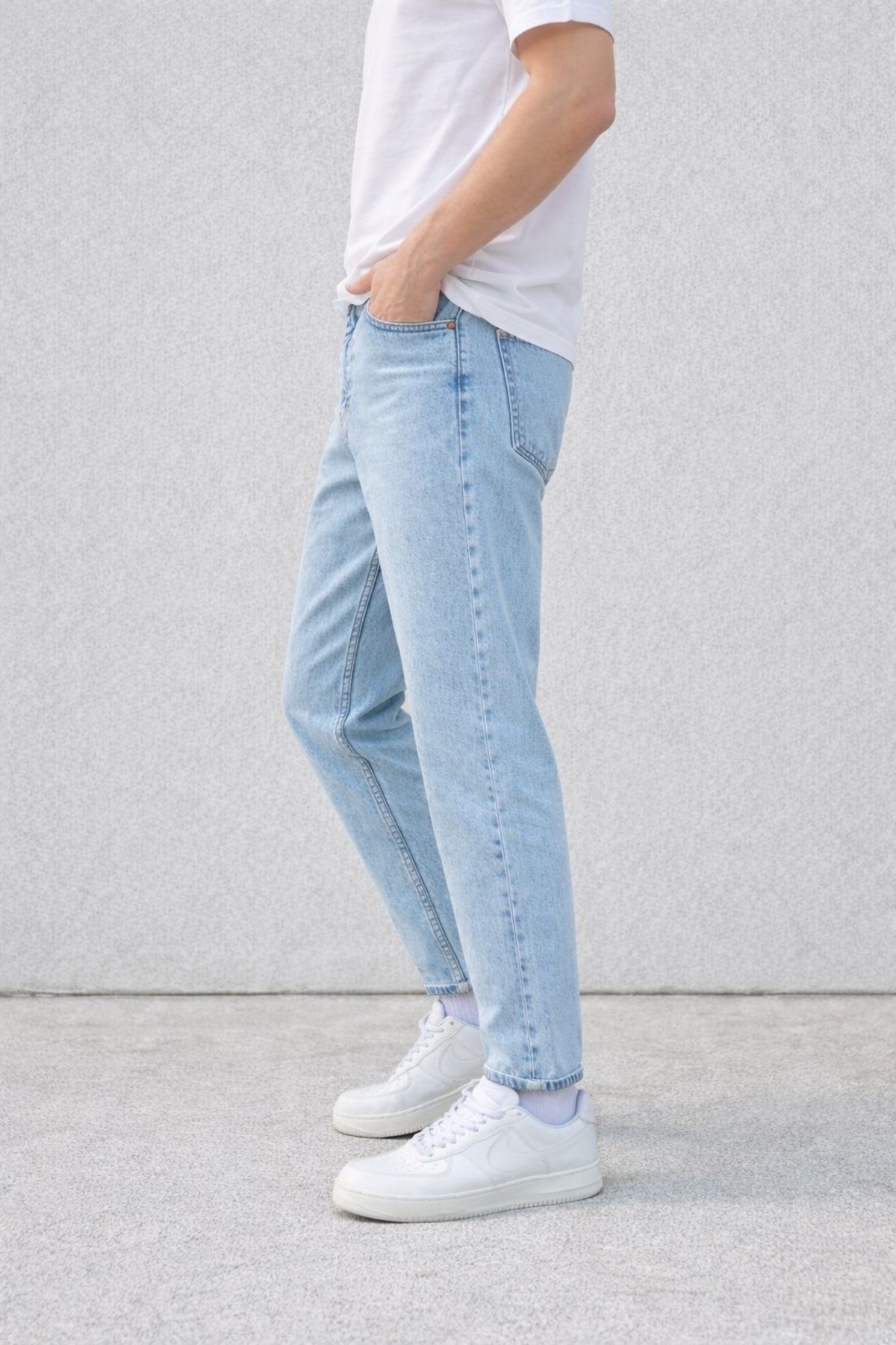 oraystore  Erkek Rahat Kalıp Jean Pantolon Günlük Modern Kesim Denim Kot Pantolon - Görsel 5