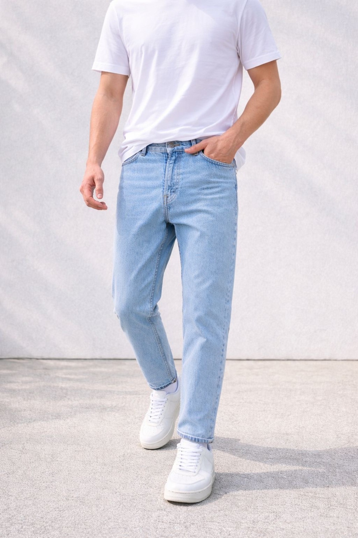 oraystore  Erkek Rahat Kalıp Jean Pantolon Günlük Modern Kesim Denim Kot Pantolon - Görsel 3