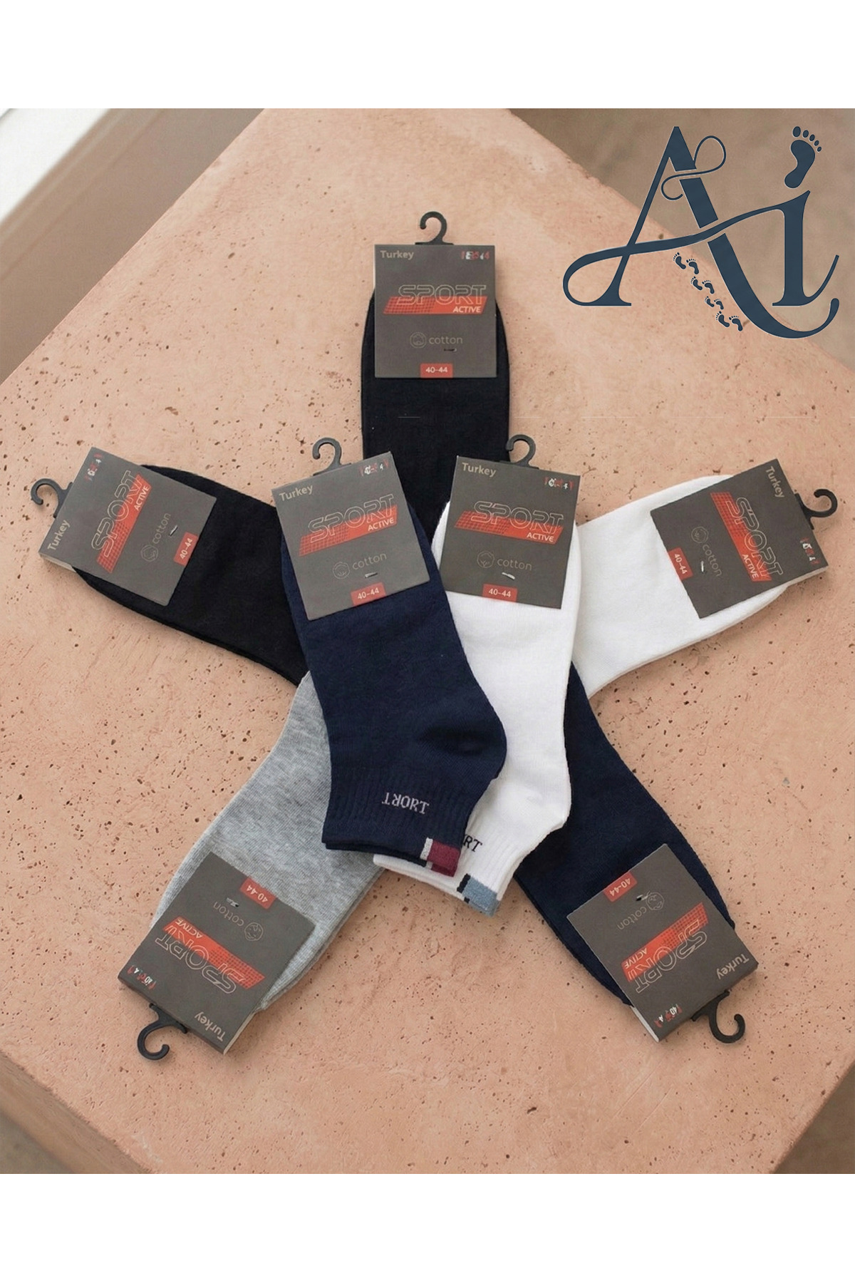 ayakizi socks 5'li Pamuklu Erkek Yarım Konç Çorap görsel 2