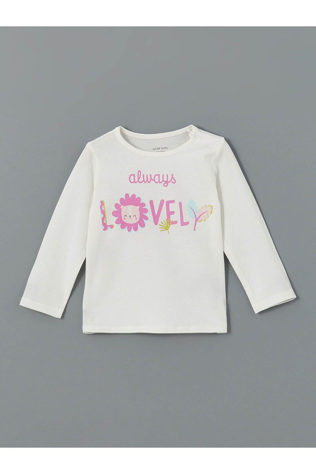 LC Waikiki Ekru Bisiklet Yaka Baskılı Kız Bebek Pijama Takımı fotoğrafı 4 (önizleme)