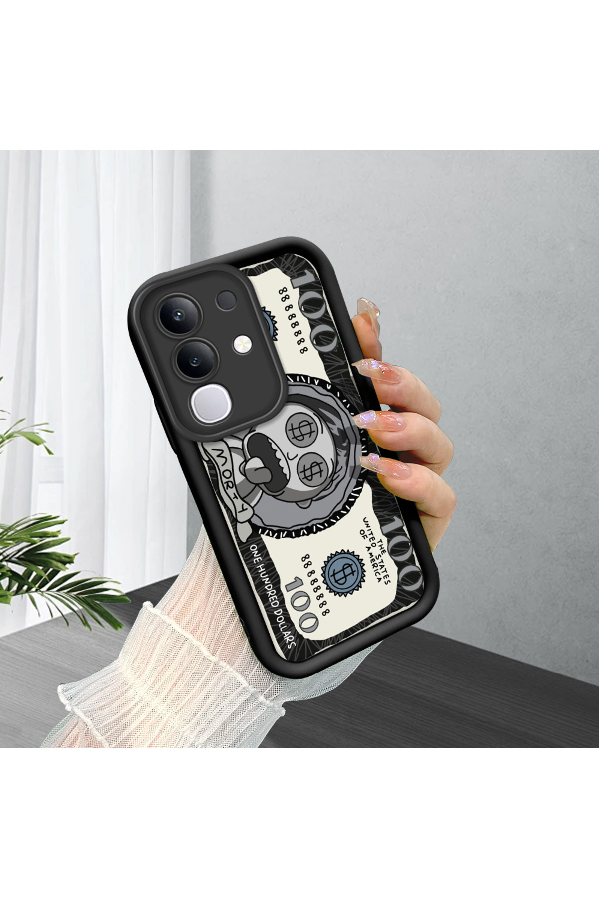 Black Silicone Case with Vivo Y29 4G Compatible Shockproof Camera Protected Cartoon Pattern