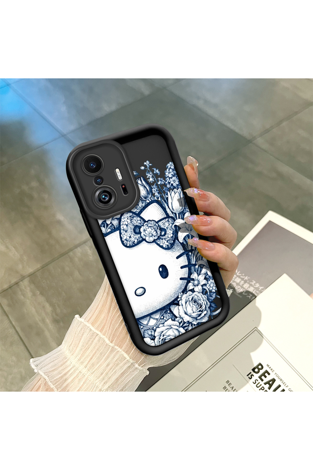 Mi 11T Pro/Mi 11T Compatible Black Silicone Case Shockproof Camera Protected Cartoon Pattern