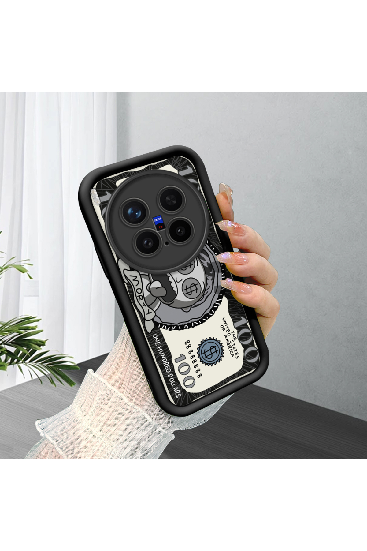 Black Silicone Case Shockproof Camera Protected Cartoon Pattern Compatible with Vivo X300 Pro