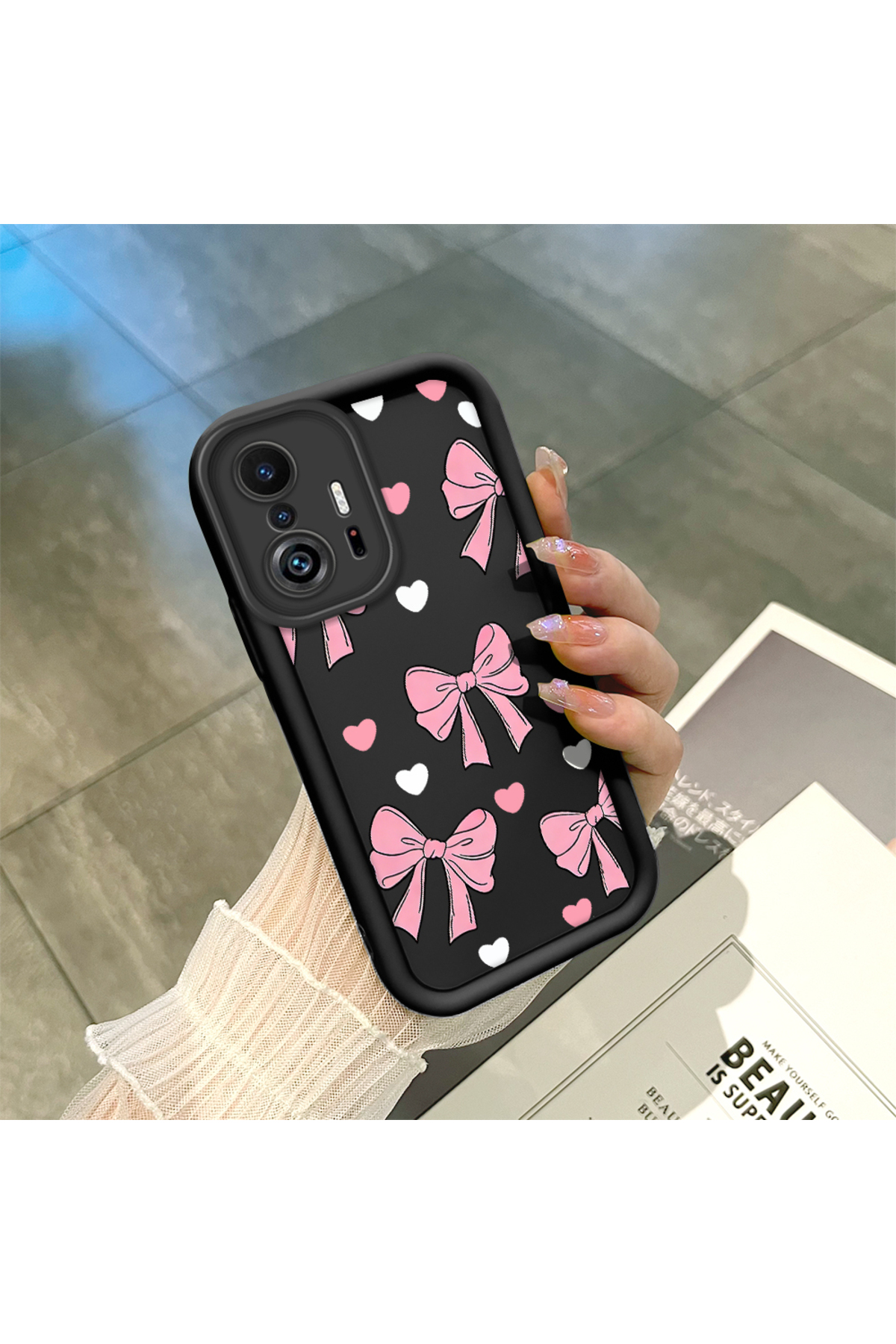 Black Silicone Case Shockproof Camera Protected Stylish Printing for Mi 11T Pro/Mi 11T Compatible
