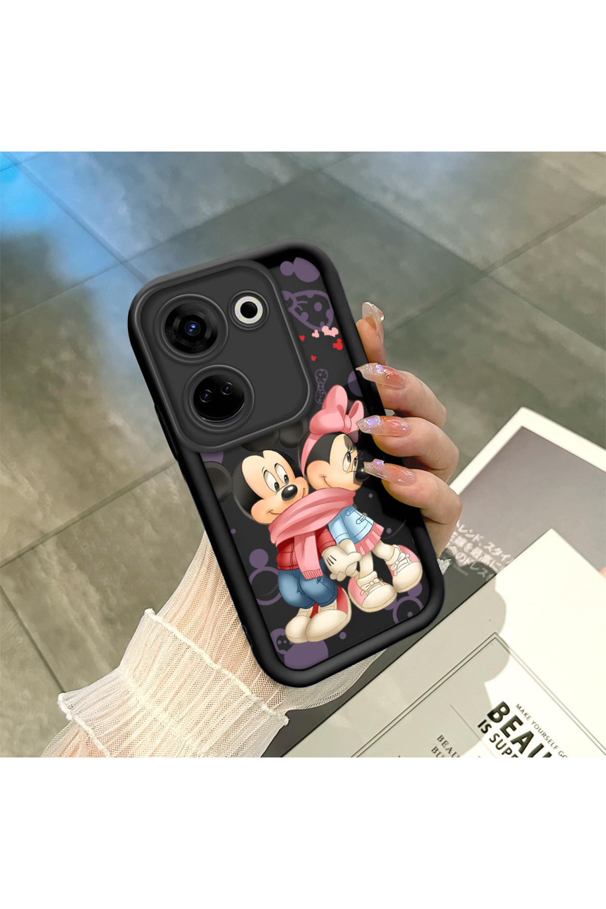 Black Silicone Case with Tecno Camon 20 Pro 4G(CK7n) Shockproof Camera Protection Cartoon
