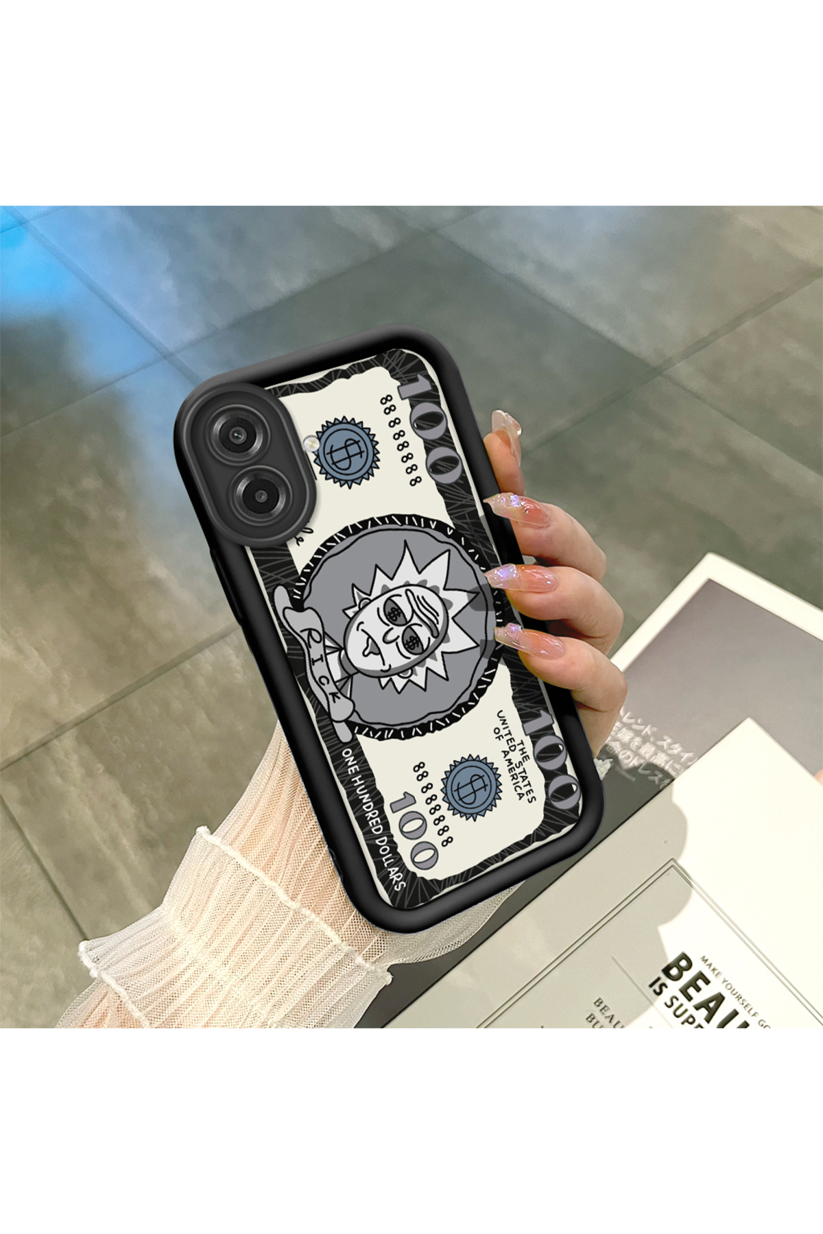 Samsung Galaxy A07 4G Compatible Black Silicone Case Shockproof Camera Protected Cartoon Pattern