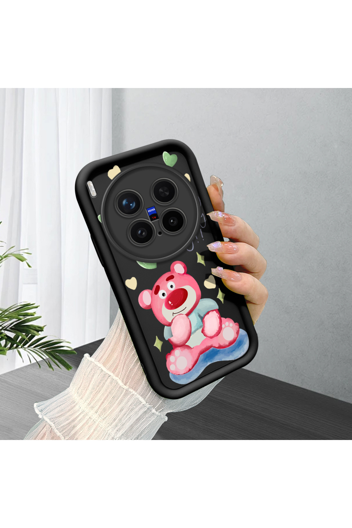 Black Silicone Case for Vivo X300 Pro Stylish Printing with Shockproof Camera Protection