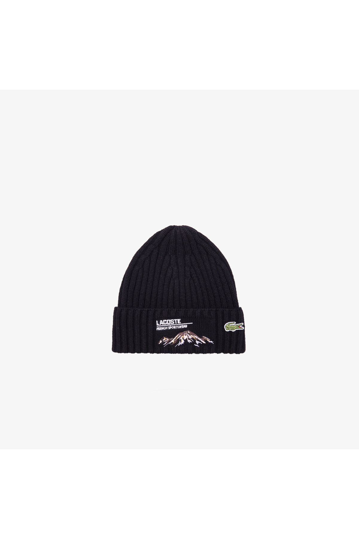 Lacoste Unisex Siyah Yün Karışımlı Bere