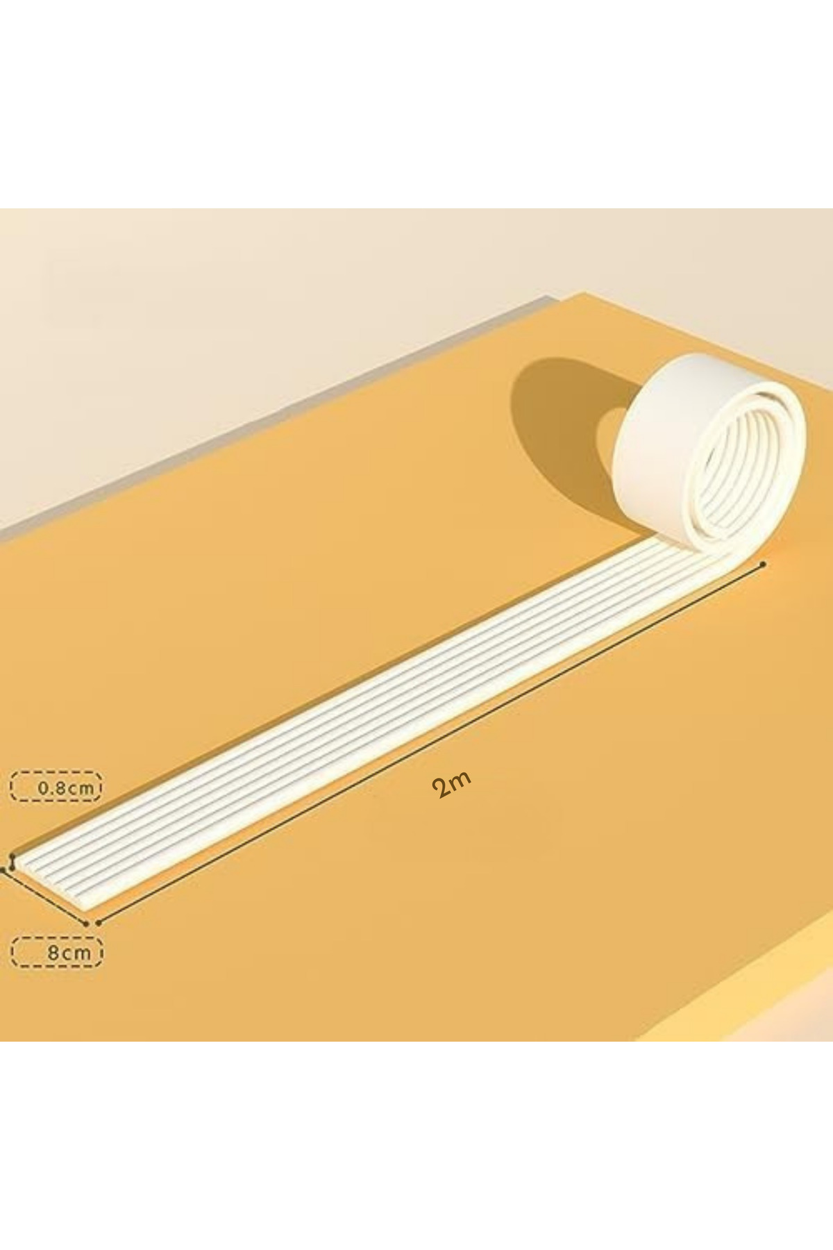 Miningaa 3M Bant Hediyeli Beyaz Renk Çok Amaçlı Kauçuk Kenar Koruyucu 8x200cm fotoğrafı 6 (önizleme)