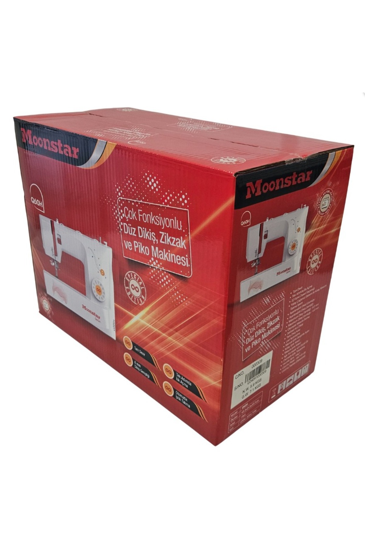 Moonstar Q60H Ev Tipi 32 Desenli Düz Dikiş , Zikzak ve Piko
