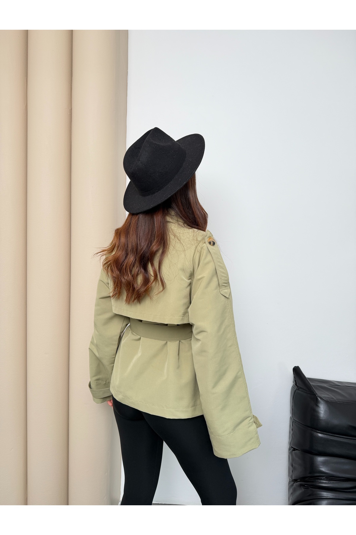 MiraMore Butik  Kruvaze Kemerli Kadın Ceket - Görsel 8