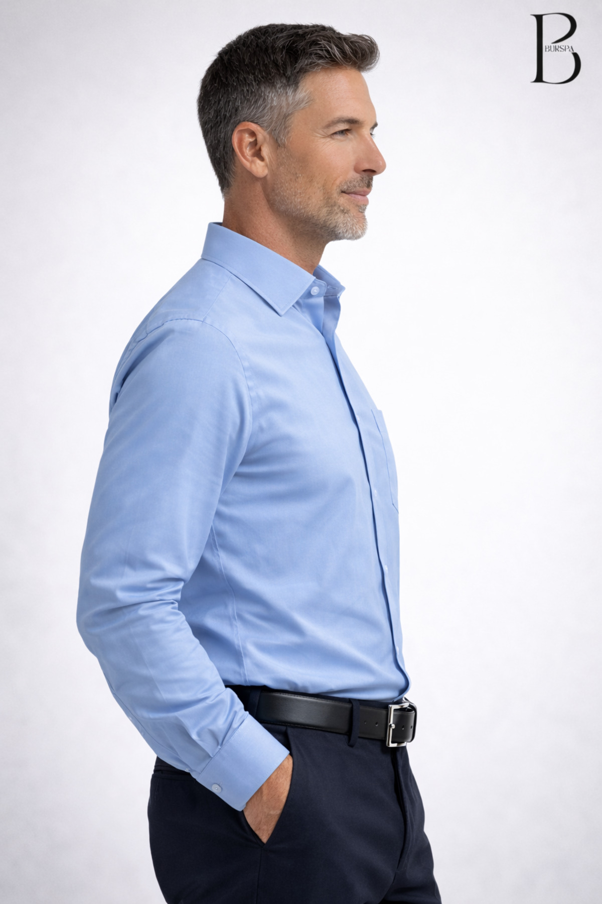 BURSPA  Rahat Kesim Klasik Pamuklu Erkek Baba Gömlek - Görsel 2