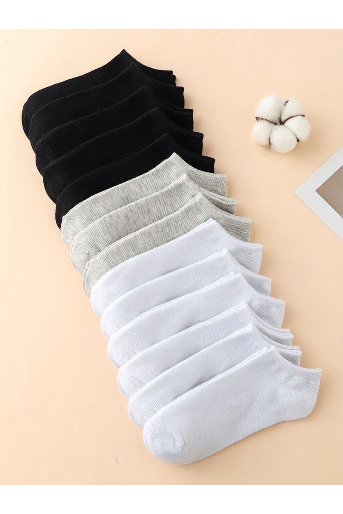 Sky Socks 20 Çift Ekonomik Paket Patik Unisex Kısa Spor Sneakers Çorap görsel 2