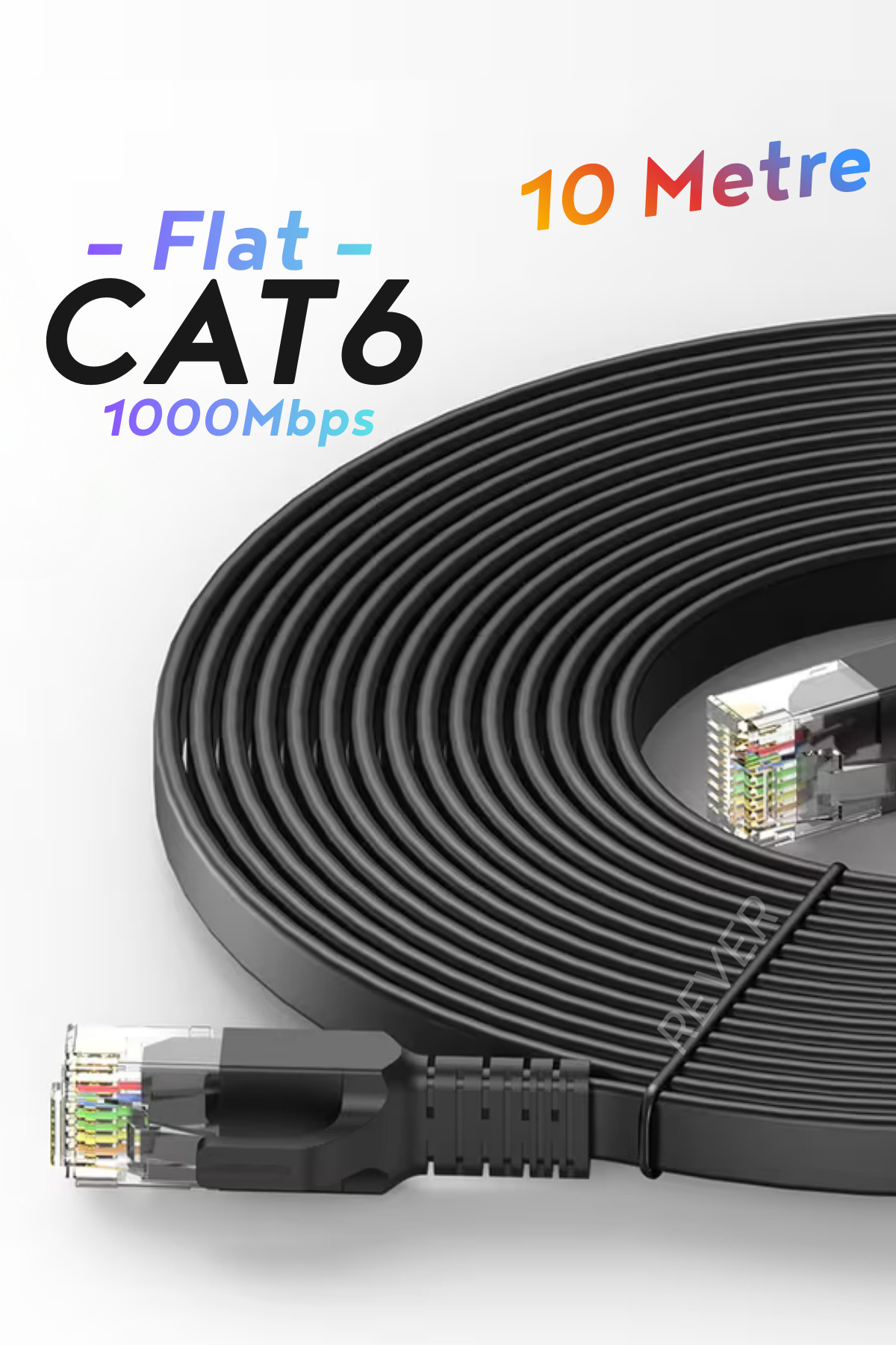CAT6 Ethernet Cable 10 Meters Flat Design 1000Mbps Fabricated Modem to PC LAN CABLE