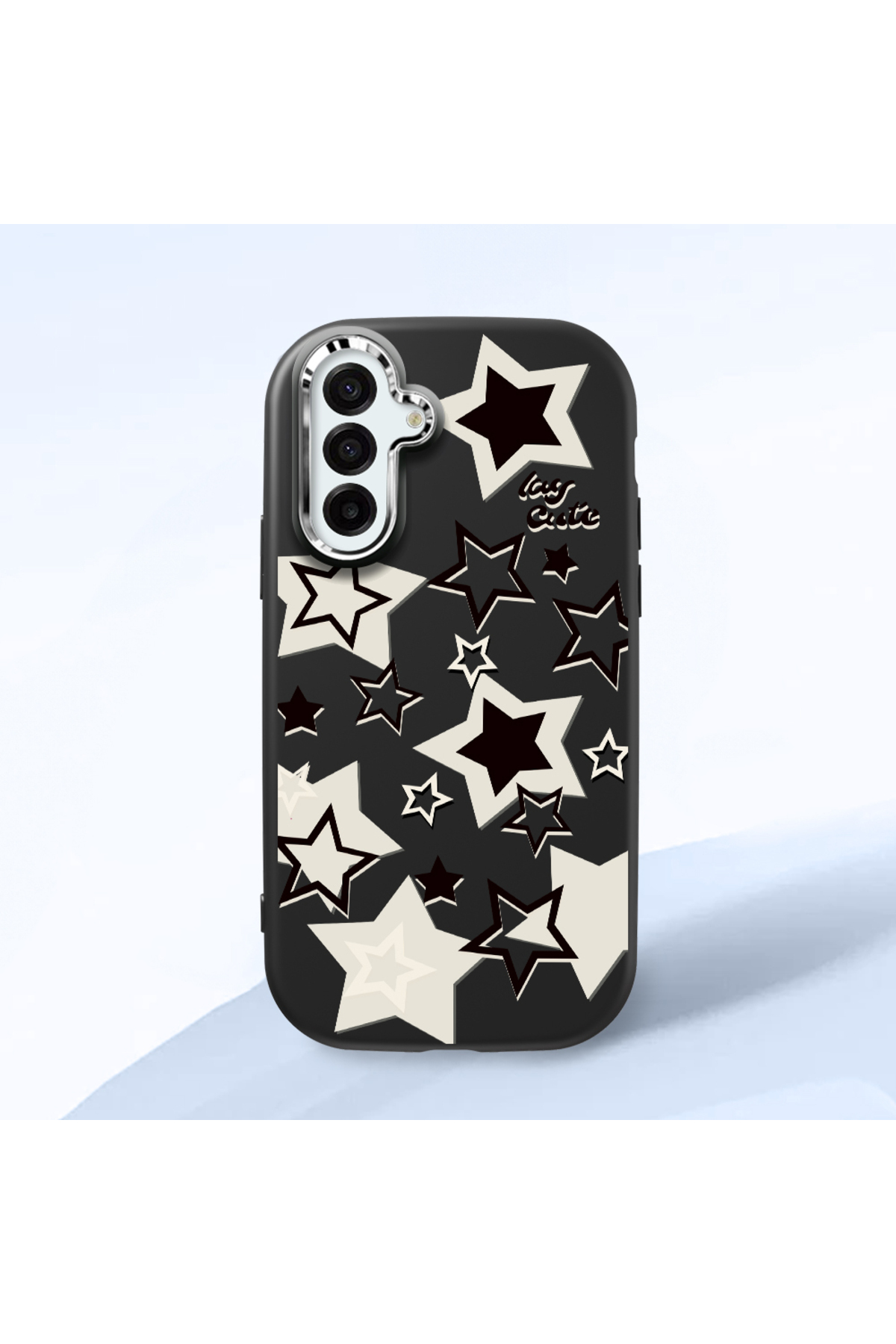 Black Silicone Case Star Pattern with Shock Absorber Camera Protection for Samsung Galaxy A17 4G/5G