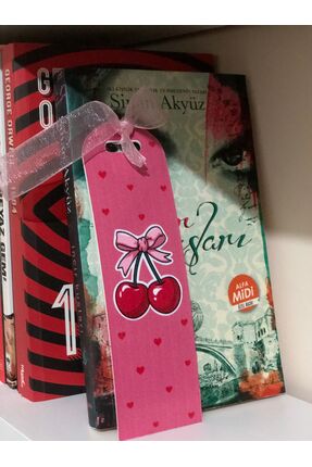 DRN DİZAYN Kiraz ve Kalp Desenli Kitap Ayracı – Sevimli Tasarım Kitap Ayracı ...