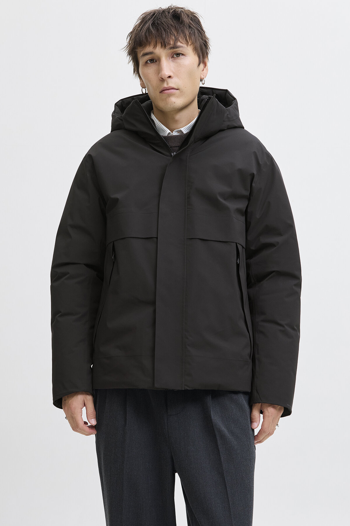 کاپشن مردانه کلاه دار ضد آب و ضد سرما با زیپ مغناطیسی - Ccmoon جک اند جونز کاپشن Jack & Jones