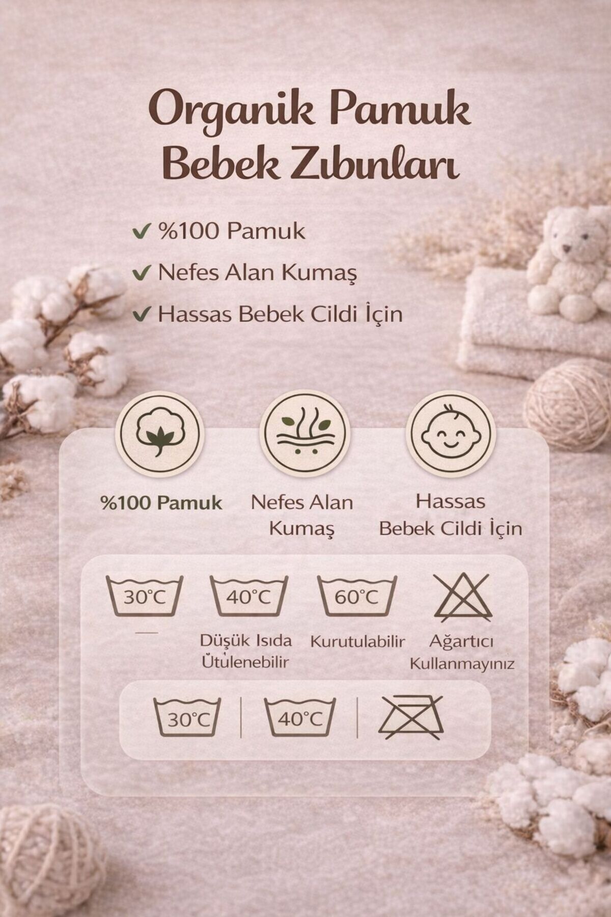 Pico Baby %100 Pamuk Organik 3'lü Çıtçıtlı Erkek Bebek Body Zıbın / Bebek Atlet fotoğrafı 3 (önizleme)