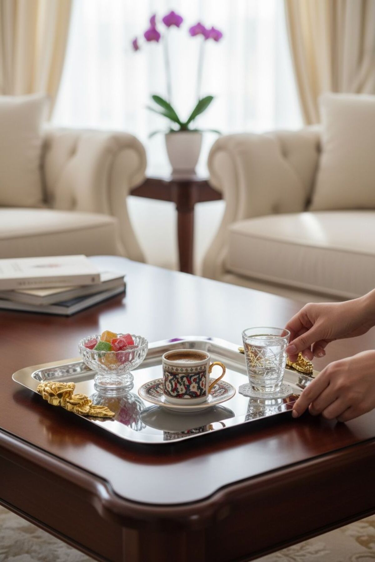 Kare Gümüş Tepsi | Ayaksız Dekoratif Sunum ve Servis Tepsisi