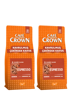 Cafe Crown Çekirdek Kahve 2x1kg (Medium Roast, Sunset Blend,Espresso)