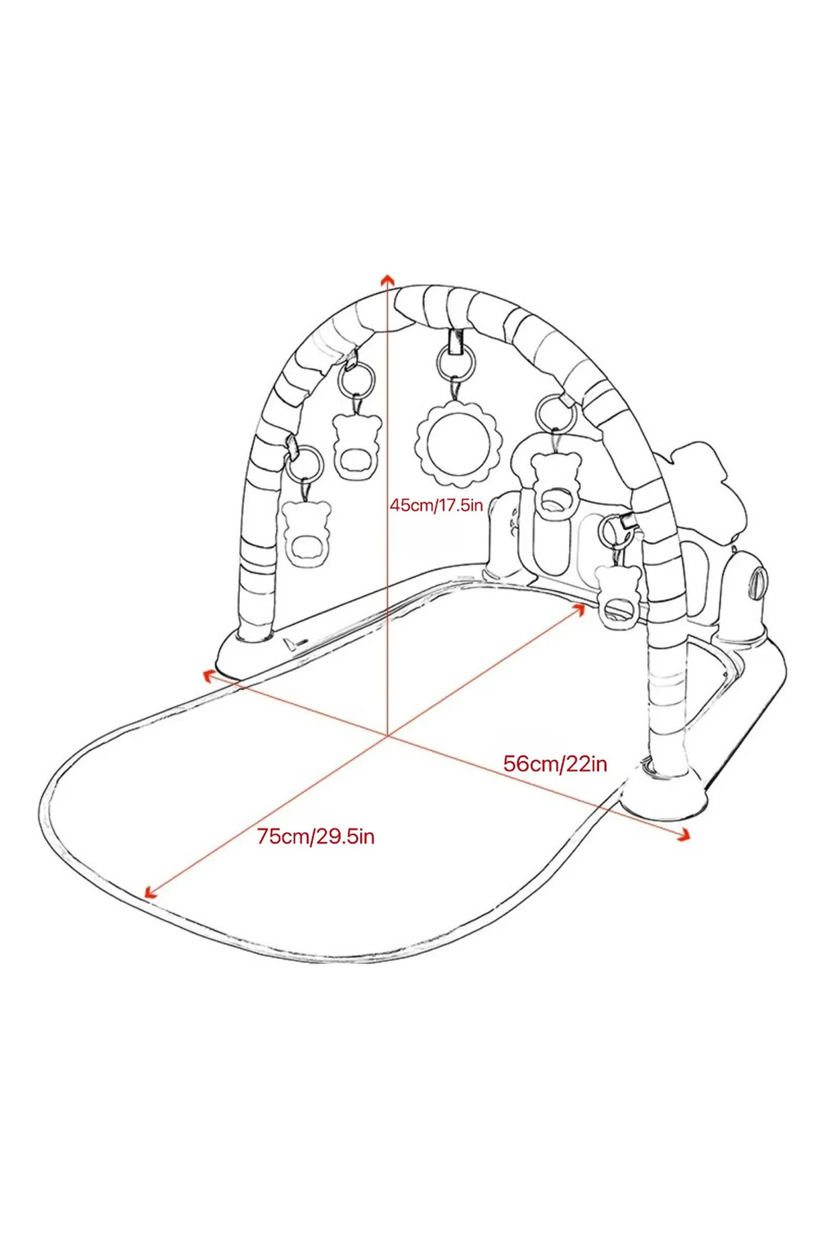 DENAPCAL Trendigon 0-6 Ay Oyuncak Piyanolu Bebek Oyun Halısı – Aynalı Müzikli Unicorn Gelişim Matı 0-12 Ay fotoğrafı 5 (önizleme)