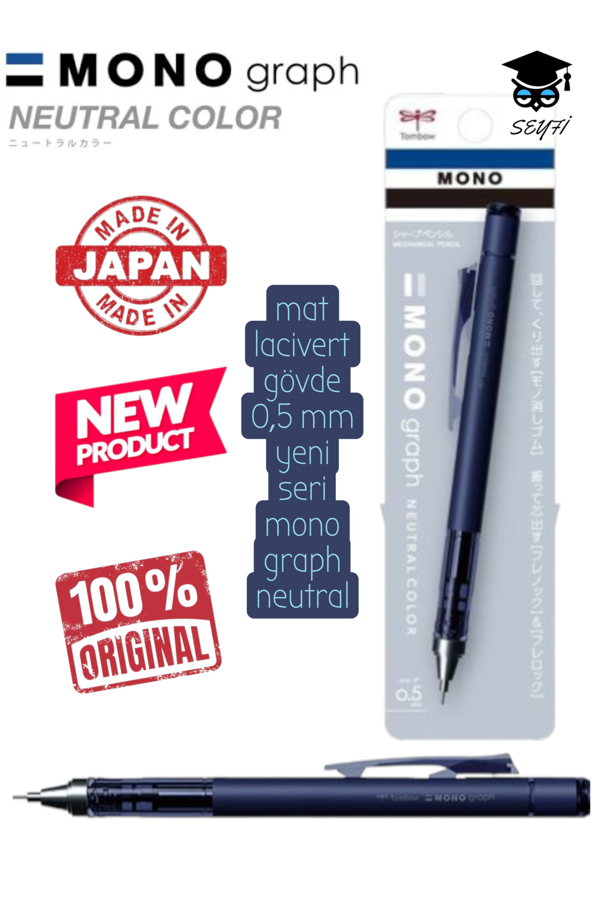 SEYFİKİRTASİYE mat gövde 0,5 mm yeni seri tombow mono graph