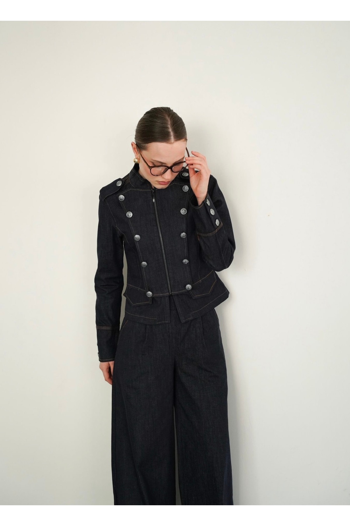 İldies store  Denim ceket düğme detaylı - Görsel 3