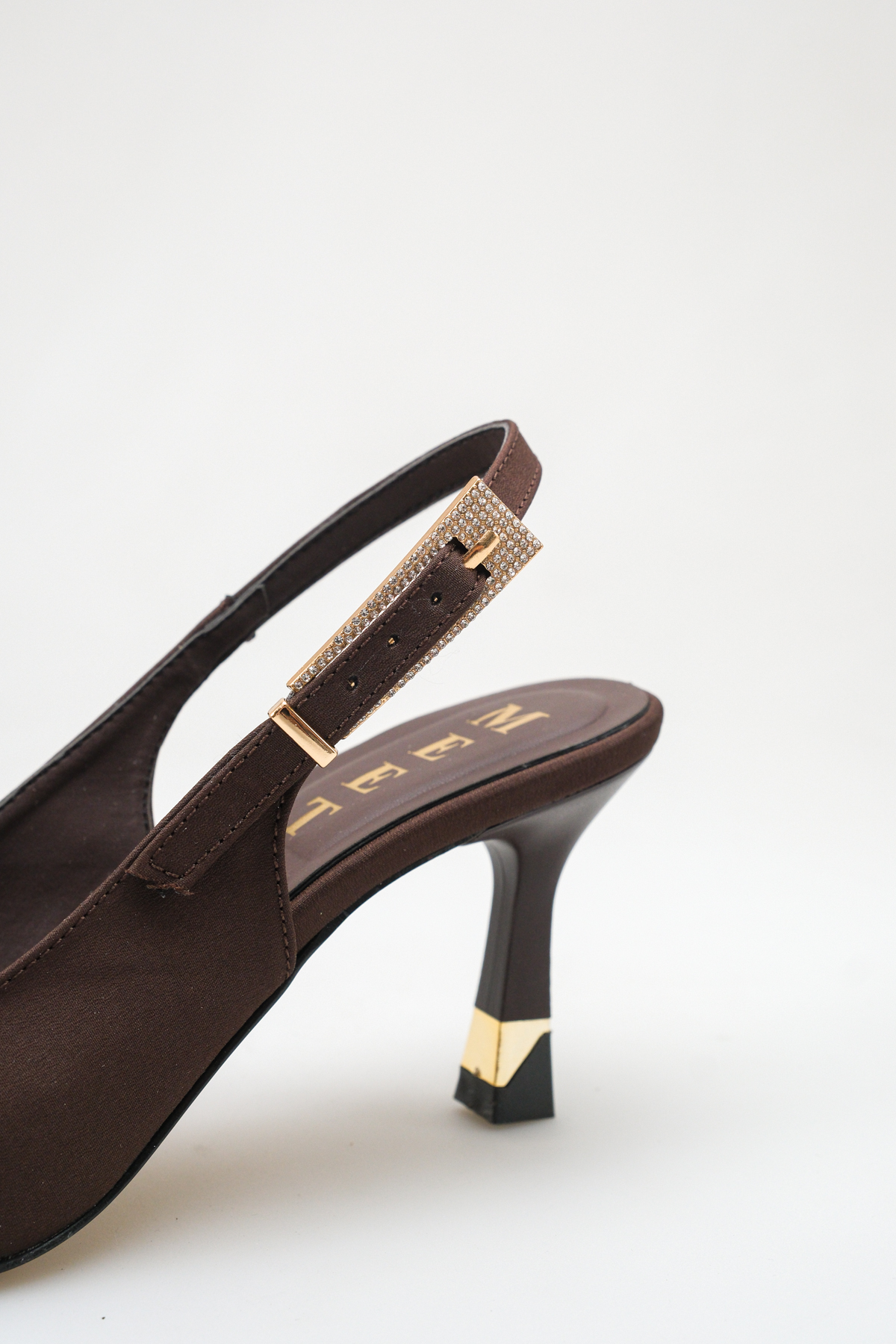 AYAKKABI MEET  Vita Kadın Siyah tokalı Taş Detaylı Sivri burun Topuklu Günlük Ayakkabı 1012101 - Görsel 5