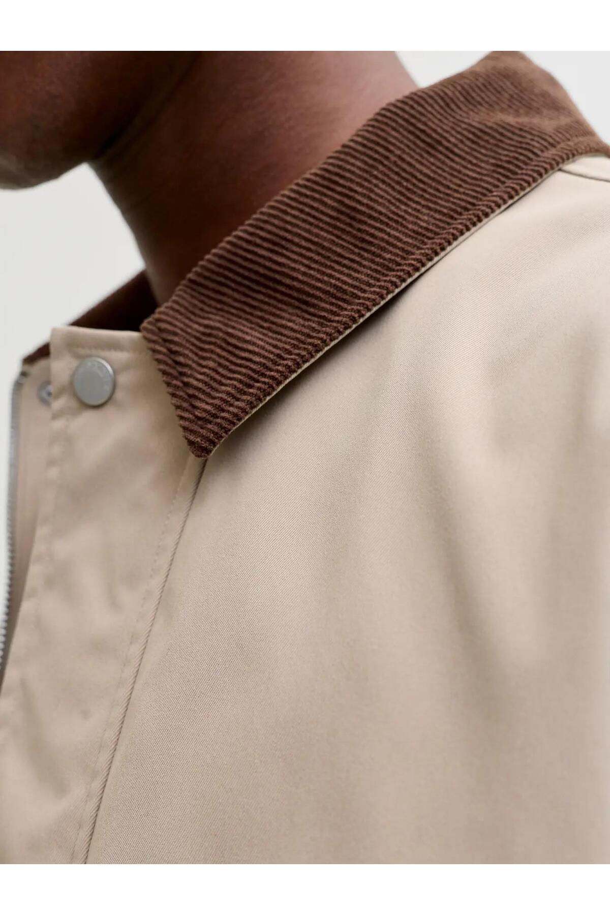 Jack & Jones  Erkek Bej Jorcatskılls Barn Jacket Sn Ceket 12291660-Crockery - Görsel 8