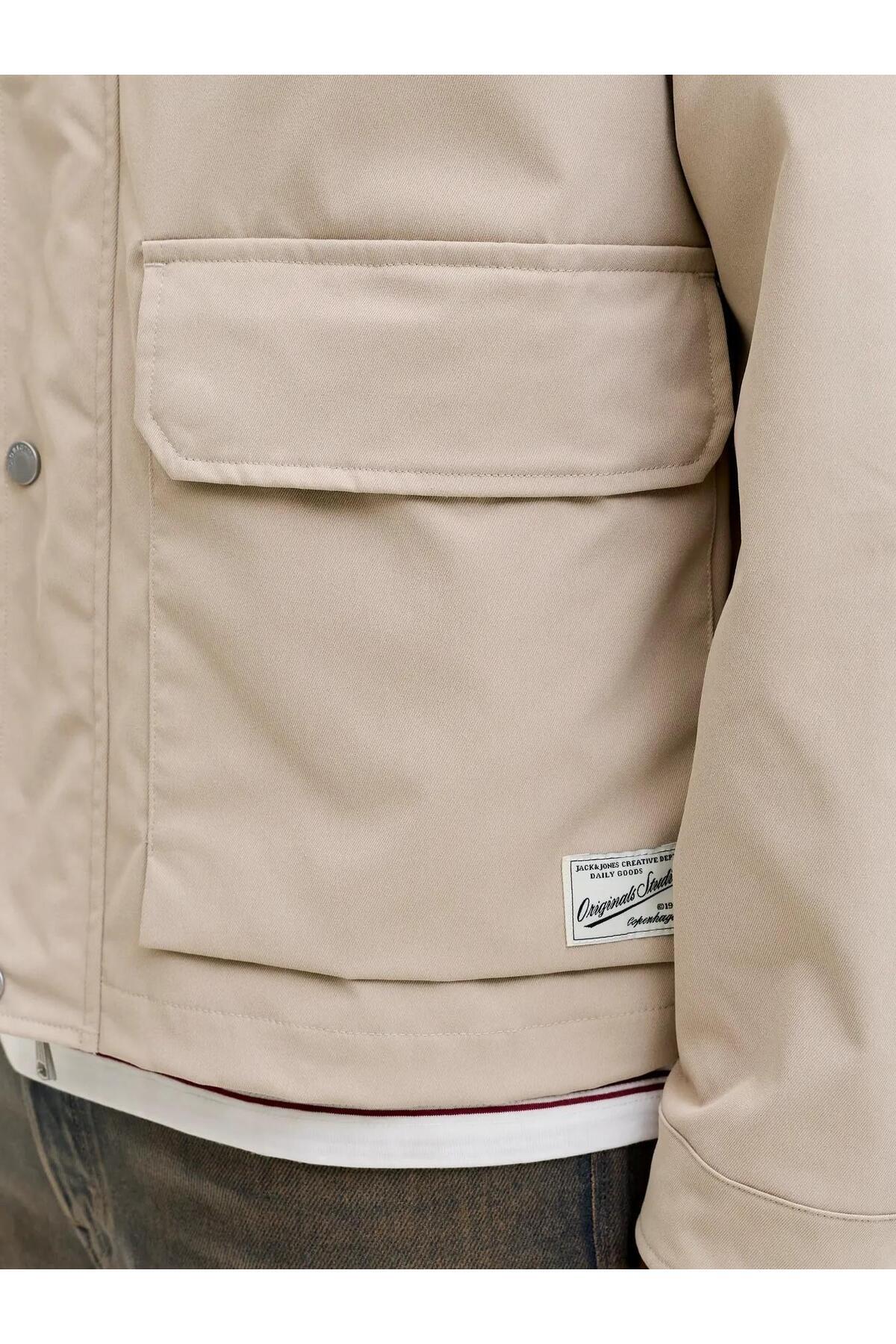 Jack & Jones  Erkek Bej Jorcatskılls Barn Jacket Sn Ceket 12291660-Crockery - Görsel 7